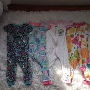 Lot of 2t toddler girl onesie pajamas